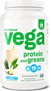 Vega Protein and Greens Protein Powder, Vanilla - 20g Plant Based Protein Plus Veggies, Vegan, Non GMO, Pea Protein for Women and Men, 1,9lbs