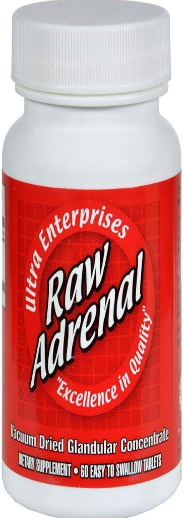Ultra Glandulars Ακατέργαστα Adrenal Tablets, 200 Mg, 60 Count