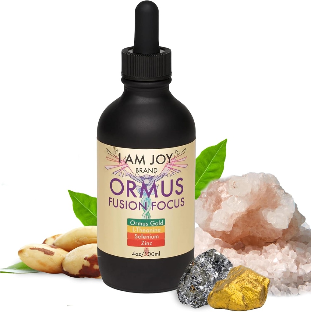 I Am Joy co. Ormus Monoatomic Gold, L-Theanine, Selenium, Zinc for Pineal Gland Detox, Lucid Dreaming, Kundalini Support, Neurological Strength Fusion Focus 4oz