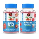 Lifeable Sugar Free Vitamin B12 Kids + Preciotic Fiber Kids, Gummies Bundle - Great Tasting, Vitamin Supplement, Gluten Free, GMO Free, Chewable Gummy