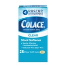 Colace Clear Stool Αποσκληρυντής Μαλακό Gel Καψάκια Δυσκοιλιότητα Ανακούφιση 50 mg Δοκιμαστικός γιατρός νατρίου συνιστάται 28ct