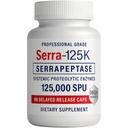 Serra-125k Extra Strength Serrapeptase 125.000 SPU, 90 Vegan Κάψουλες, Καθυστερημένη απελευθέρωση, Συστηματικά Ένζυμα, Υποστηρίζει Υγιείς Αιμόνες και ένα Υγιές Ανοσοποιητικό Σύστημα, Μη ΓΤΟ και Όλα-Φυσικά