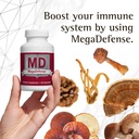 Waiora MegaDefense Mushroom Caps for Daily Wellness, 6 Mushroom Supplement: Reishi, Turkey Tail, Cordyceps, Maitake, Agaricus & Shiitake, Non-GMO (2 Bott / 60 Veggie Cap Serv)