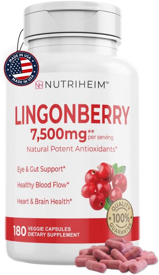 Lingonberry Powder 7500mg για την ουρική αρθρίτιδα, την κυκλοφορία του αίματος, την υγεία των ούλων, την υγεία των ματιών, την αντιοξειδωτική υποστήριξη - καθαρό 5:1 Ratio & 180 κάψουλες λαχανικών - μη-GMO, χωρίς γλουτένη, Vegan-Friendly Συμπλήρωμα