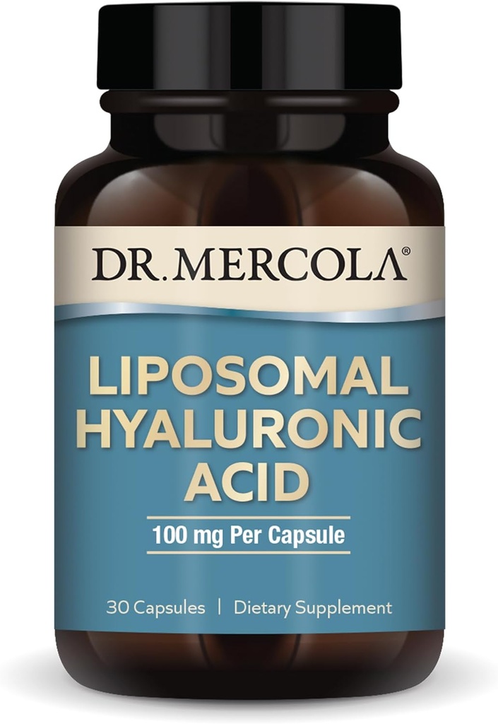 Δρ. Mercola Liposomal Hyaluronic Acid, 30 Σερβιέτες (30 κάψουλες), 100 mg ανά καψάκιο, συμπλήρωμα διατροφής, προάγει την εμφάνιση του δέρματος, μη ΓΤΟ