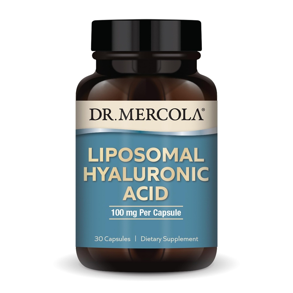 Δρ. Mercola Liposomal Hyaluronic Acid, 30 Σερβιέτες (30 κάψουλες), 100 mg ανά καψάκιο, συμπλήρωμα διατροφής, προάγει την εμφάνιση του δέρματος, μη ΓΤΟ