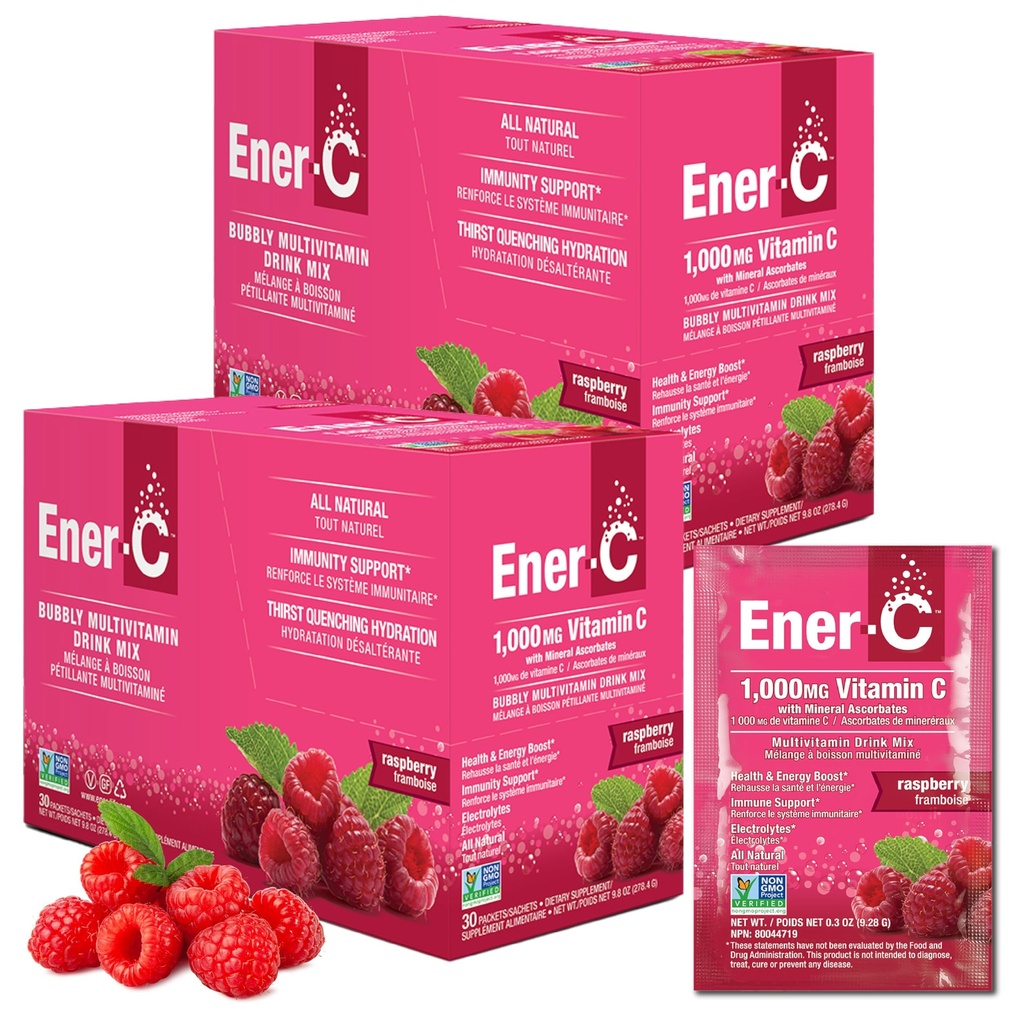 Ener-C Multivitamin Drink Mix - Βιταμίνη Πακέτα για το νερό, Ηλεκτρολυτές Powder Packets, Βιταμίνη Drink Mix, Ενυδάτωση Υγρό Mix, Ανοσοποιητικό Αναμνηστικό για Ενήλικες, Υγιεινή Ενέργεια - Βατόμουρο, 60 Count