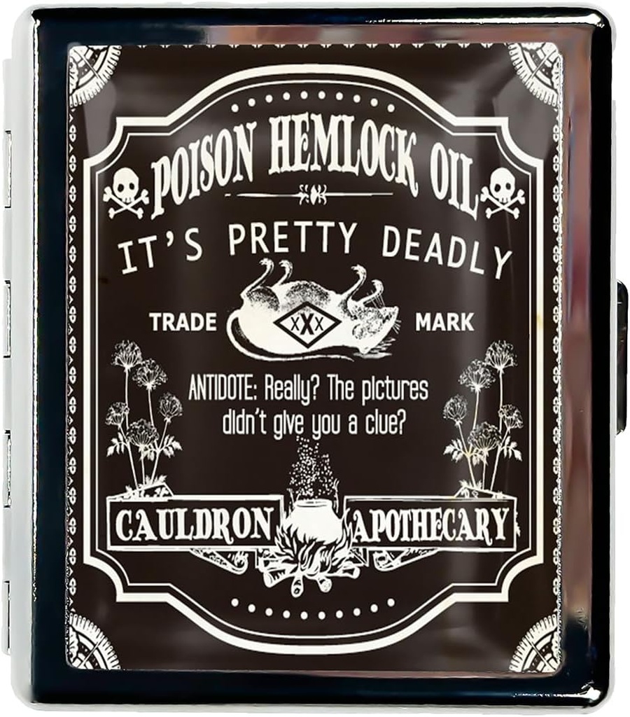 Travel Pill Organizer μικρή θήκη χάπι για τα ψώνια Απαραίτητα 7 ημέρες χαριτωμένο κουτί χάπι με καθρέφτη φορητό κουτί χάπι για την τσέπη ή Purse Pill Containe ταξιδιωτικά δώρα (Halloween Potion Label)