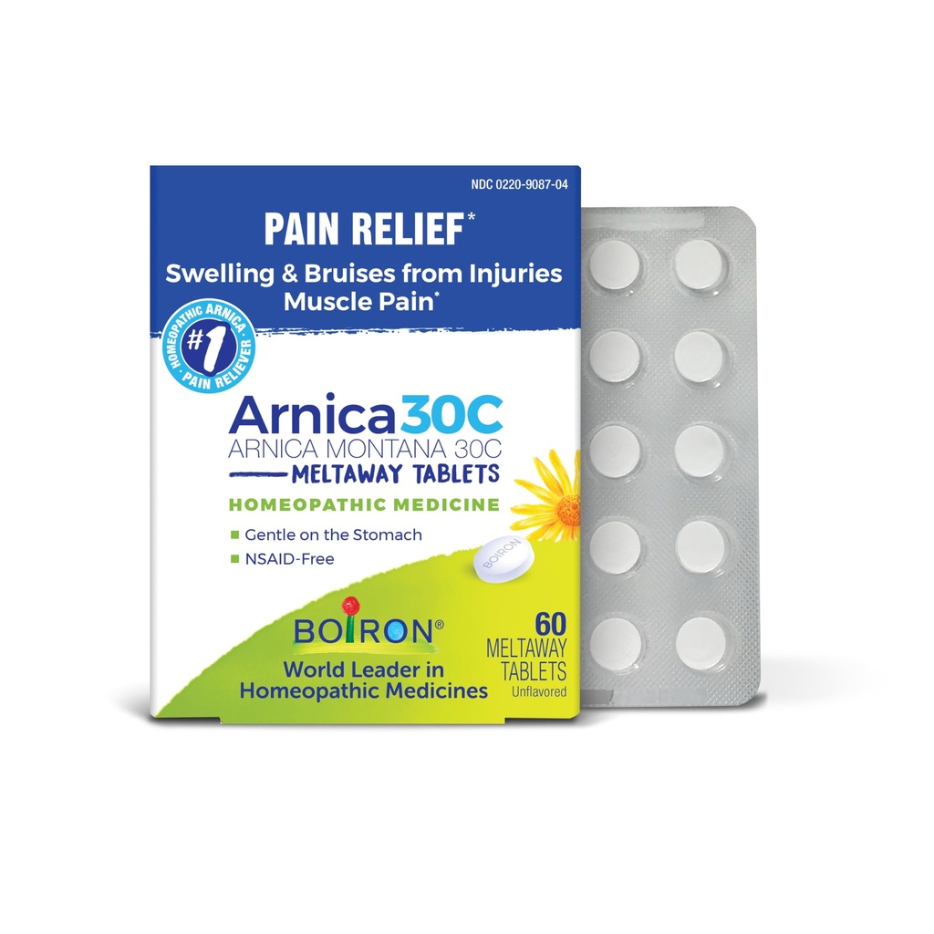 Boiron Arnica 30C δισκία για την ανακούφιση του πόνου από τον πόνο των μυών, πόνο των αρθρώσεων, οίδημα από τραυματισμό ή μελανιές - 60 κόμης