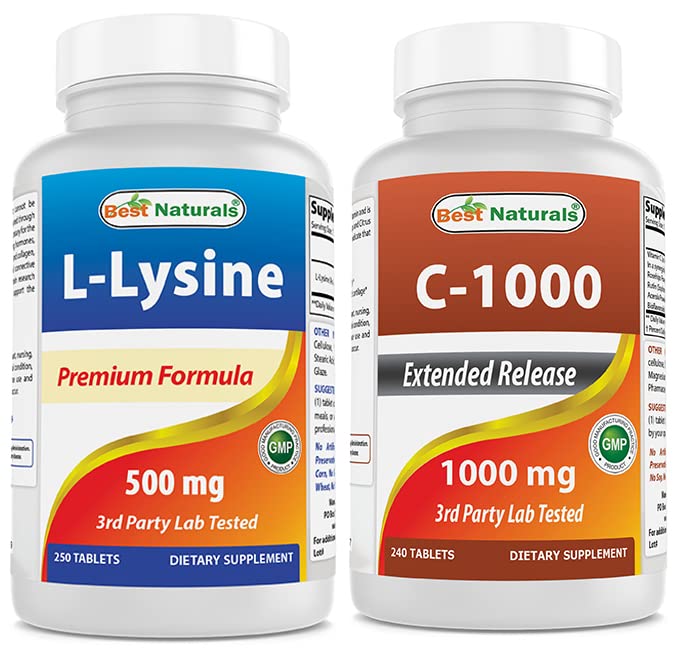 Best Naturals L-Lysine 500 mg & Βιταμίνη C 1000 mg