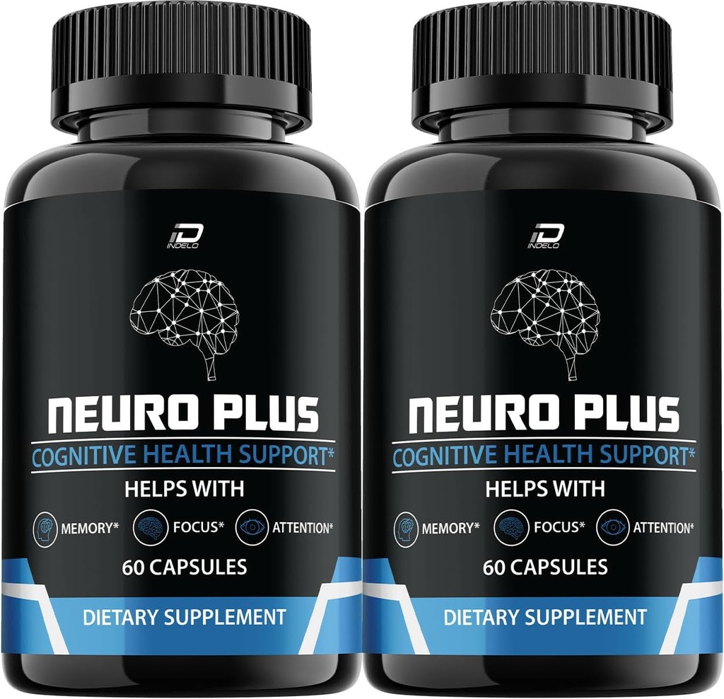 Neuro Plus Brain Supplement, NeuroPlus for Memory Formula, Nero Plus PQQ to Reduce The Negative Effects of Brain Fog, Neuro+ Cognitive Function, Nuero Plus Reviews (2 Pack - 120 Capsules)