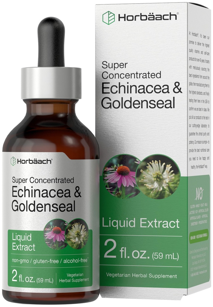 Horbäach Echinacea Goldenseal Υγρή Βάμμα Σταγόνες 