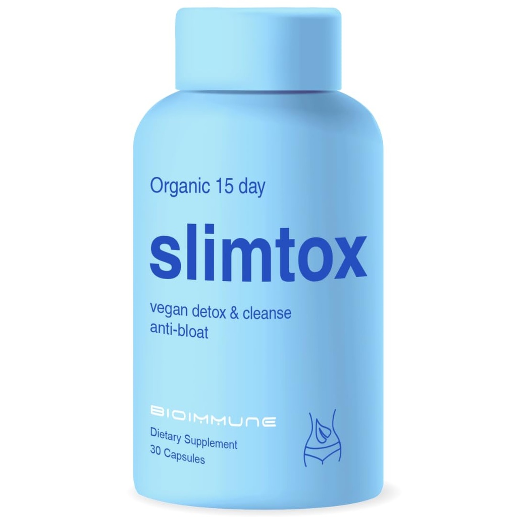 SlimtoxTM Organic 15 Day Colon Cleanse & Detox for Flat Stomach Less Bloat & LBS w/Probiotics - Relief δυσκοιλιότητας - Flushes Toxins, Ενισχύει την Ενέργεια