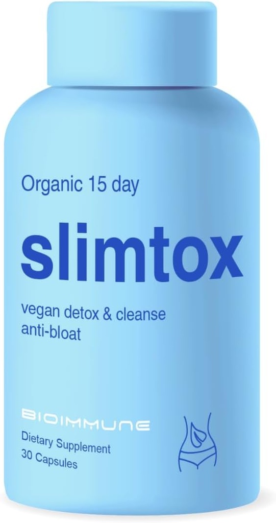 SlimtoxTM Organic 15 Day Colon Cleanse & Detox for Flat Stomach Less Bloat & LBS w/Probiotics - Relief δυσκοιλιότητας - Flushes Toxins, Ενισχύει την Ενέργεια
