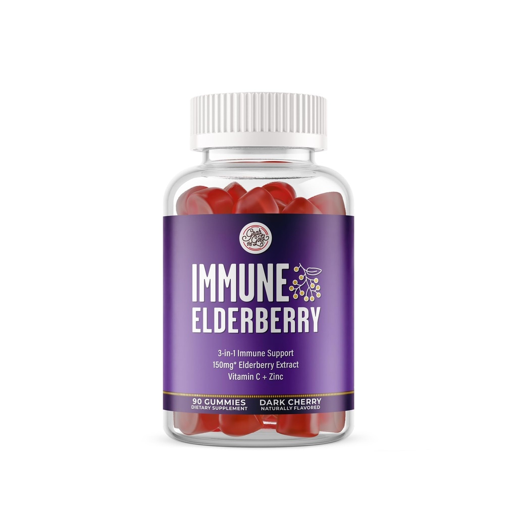 Αρπάξτε το χρυσό gummies elderberry με βιταμίνη C & ψευδάργυρο 