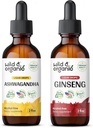 Άγρια & οργανικά Ashwagandha Βάμμα 4 fl oz & Ginseng Βάμμα 4 fl oz