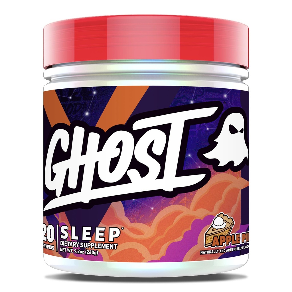 GHOST συμπλήρωμα διατροφής ύπνου, Apple Pie - ανάκτηση & υπόλοιπο με Premium συστατικά συμπεριλαμβανομένης της μελατονίνης, Colostrum & Ashwagandha - υποστηρίζει την ποιότητα ύπνου - χωρίς γλουτένη & ζάχαρη-ελεύθερο