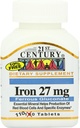 21ος αιώνας Iron 27 Mg Ferrous Gluconate δισκία, 110 κόμης (πακέτο του 2)