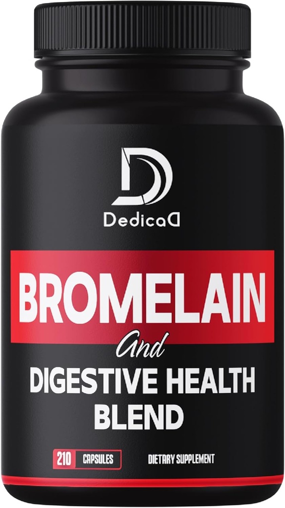 6in1 Bromelain 500mg συμπλήρωμα - 1000mg ανά υπηρεσία - 210 κάψουλες με Digestive Health Blend ως Quercetin, Ginger, Turmeric, Παπάγια - Υποστήριξη συνολική υγεία, πέψη & ανοσοποιητικό σύστημα