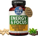 Green Regimen Energy & Focus Capsules - Natural Nootropic Supplement for Sustained Mental Clarity, Enhanced Concentration & Alertness - No Crash, Vegan, Non-GMO - 60 Caps