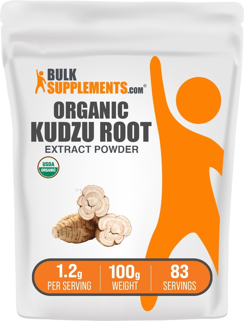 BulkSupplements.com Organic Kudzu Root Extract Powder - Kudzu Root Supplement, Herbal Supplement - Gluten Free, 1.2g per Serving, 100g (3.5 oz) (Pack of 1)