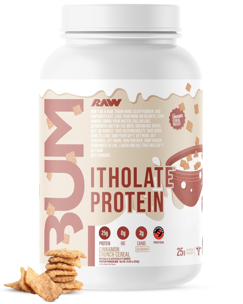 RAW Whey Protein Powder Isolate, Cinnamon Crunch (CBUM Itholate Protein) - 100% Grass-Fed Sports Nutrition Powder for Muscle Growth & Recovery - Low-Fat, Low Carb, Φυσικά Γεύση - 25 Μερίδες