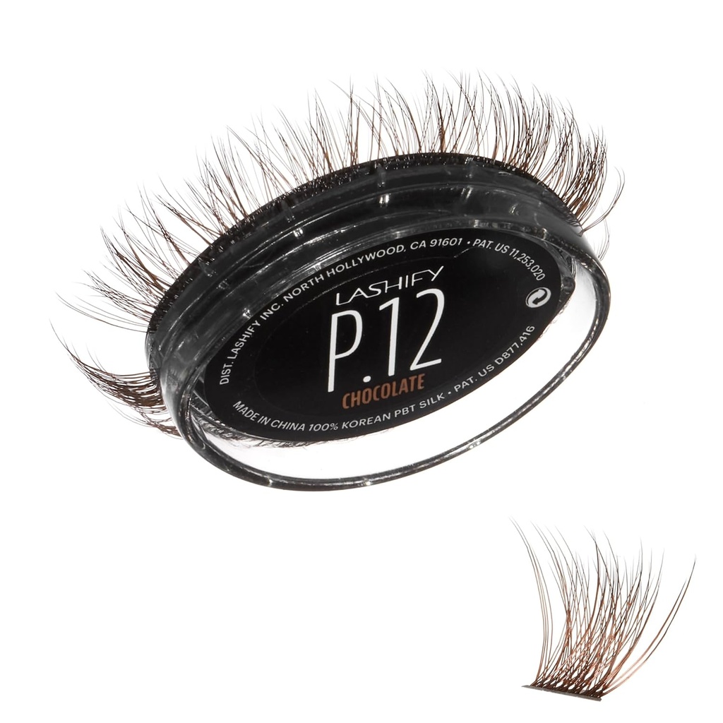 Lashify Plushy 12mm Gossamer Lashes σε χρώμα σοκολάτας, εύκολο DIY Ψεύτικες Lashes για μια βολβώδη, αλλά ακόμα φυσική εμφάνιση