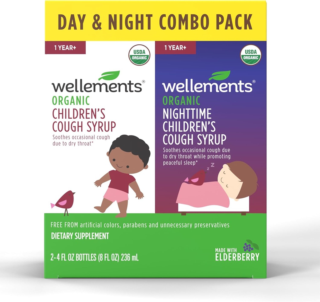 Wellements Organic Day & Nighttime Παιδικό Cough Combo Syrup 