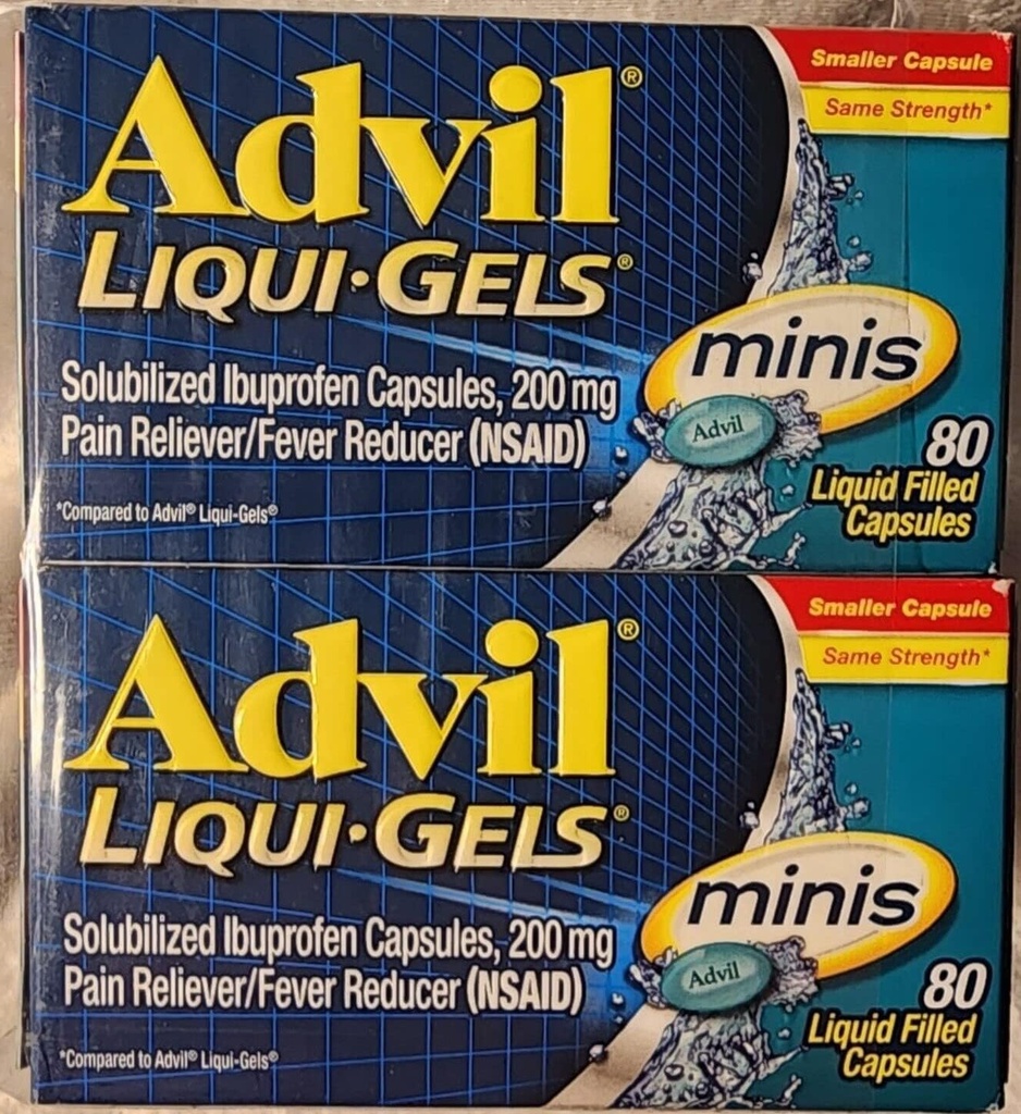 Advil Liqui-Gels Minis, 80 κάψουλες ανά φιάλη (3 φιάλες)
