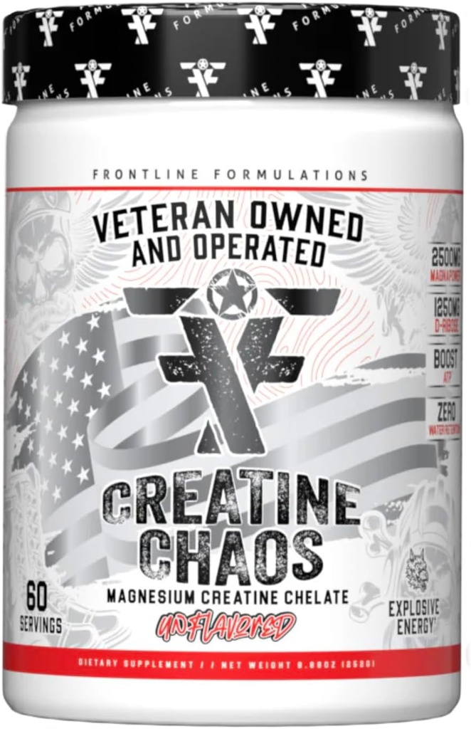 Creatine χάος, προωθεί την ανάπτυξη των μυών Lean, χωρίς άρωμα, Βοηθά την αποκατάσταση των μυών, μετά την προπόνηση συμπλήρωμα, Veteren Ιδιοκτησία και λειτουργεί (60 εξυπηρετούν, Χηλικό μαγνήσιο)