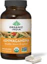 ORGANIC INDIA Ashwagandha Κάψουλες - Βιολογικό συμπλήρωμα Ashwagandha - Vegan Ashwagandha Root, χωρίς γλουτένη, Kosher, μη ΓΤΟ, υποστηρίζει ανακούφιση από το άγχος, την ενέργεια, και τον ύπνο - 180 κάψουλες