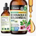 BIO KRAUTER Echinacea και Goldenseal Root Liquid Extract - Φυσική Ανοσολογική Υποστήριξη - Echinacea Drops with Goldenseal - Vegan, Αλκοόλ & Ζάχαρη Δωρεάν Βάμμα - 4 Fl.Oz.