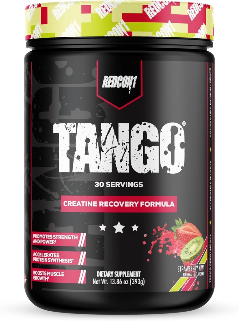 REDCON1 Tango Creatine Powder, Φράουλα Kiwi - Χωρίς ζάχαρη + Keto Friendly Creatine Supplement - Betaine Anhydrous για την αντοχή των μυών & δύναμη (30 εξυπηρετούν)