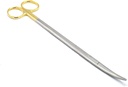 Metzenbaum Scissors With Tungsten Carbide Inserts And Gold Rings Stainless Steel 12" In Curved