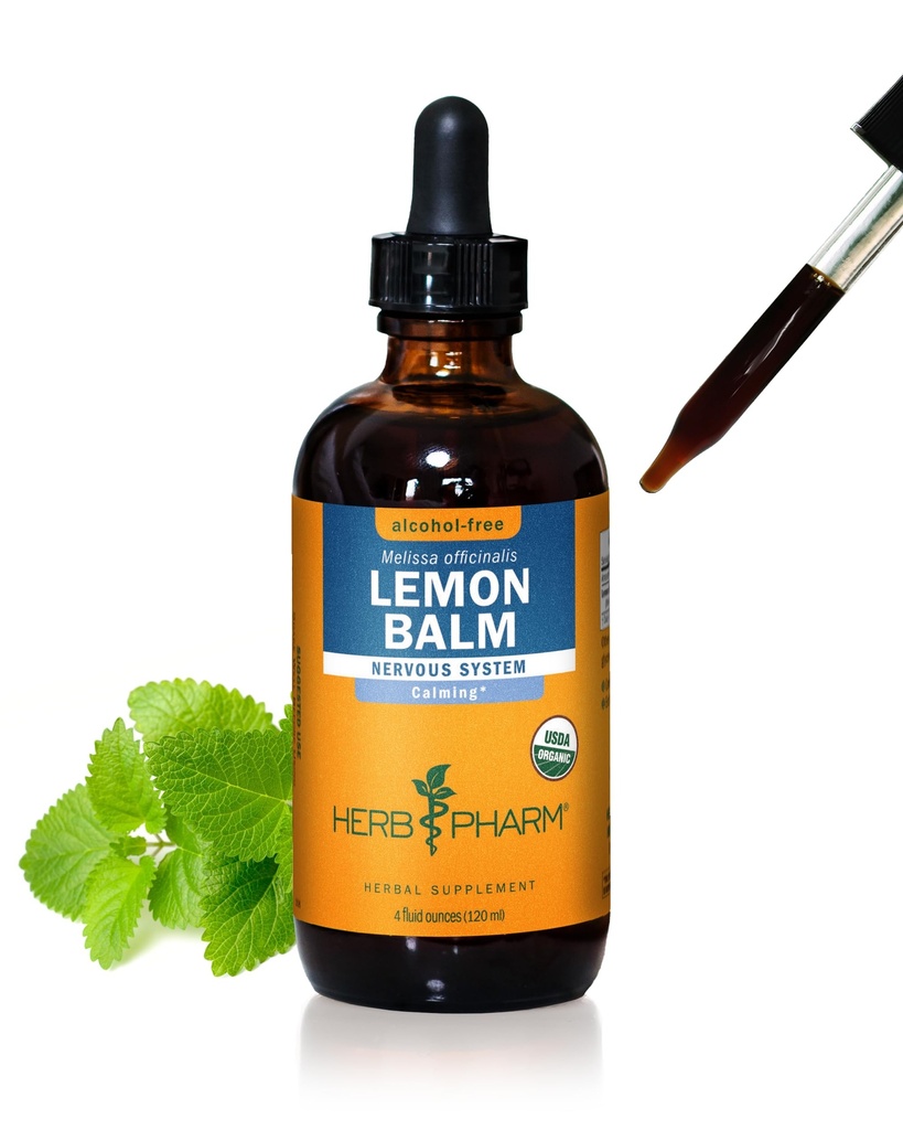 Βότανο Pharm Certified Organic Lemon Balm Liquid Extract for Calming Nury System Support, Αλκοόλ-ελεύθερος γλυκερίτης, 4 ουγγιά