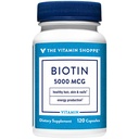 Η βιταμίνη Shoppe Biotin 5.000MCG, θρεπτικό μεταβολισμό Υποστήριξη για υγιή δονούμενα μαλλιά, υγιές δέρμα & ισχυρά νύχια, παραγωγή ενέργειας (120 κάψουλες)