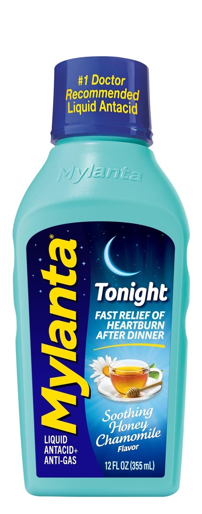 Mylanta Heartburn and Gas Relief, Υγρό αντιόξινο, Απόψε Formula, Μέλι Χαμομήλι Γεύση, 12 Fl Oz