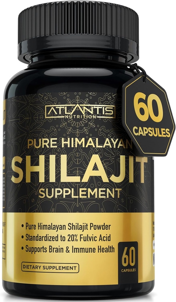 Ατλαντίς Διατροφή Ιμαλαΐων Shilajit Κάψουλες Formulated με 20% Fulvic Acid 