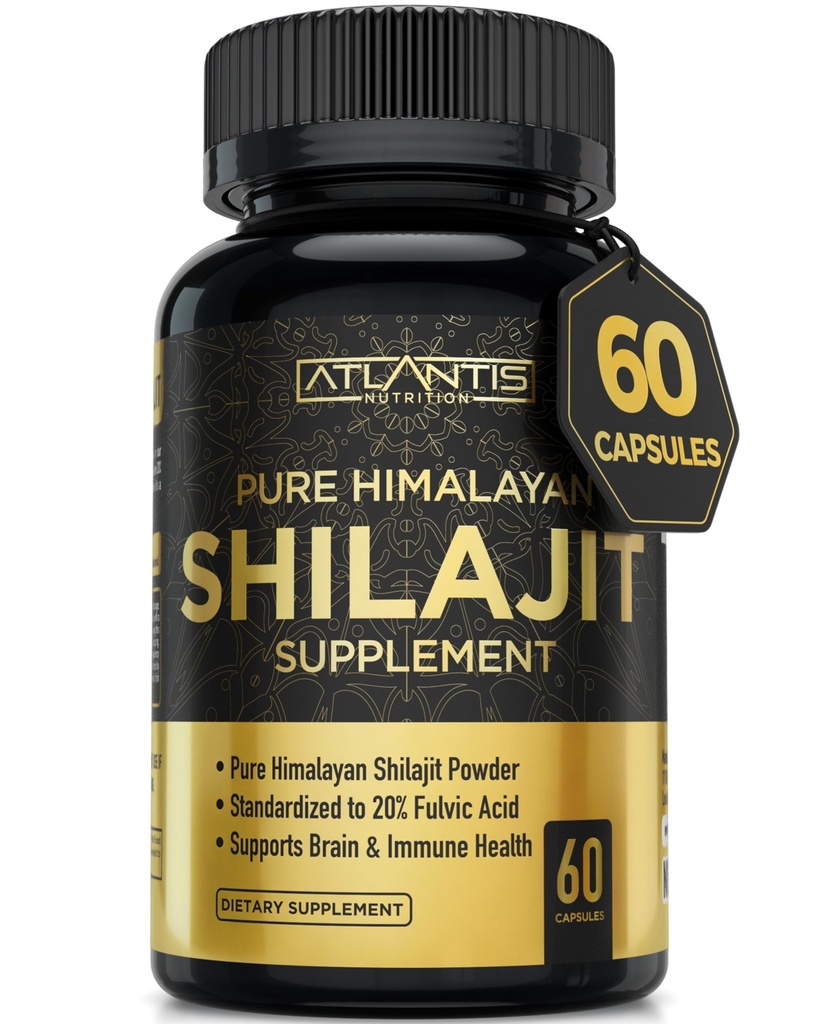 Ατλαντίς Διατροφή Ιμαλαΐων Shilajit Κάψουλες Formulated με 20% Fulvic Acid 