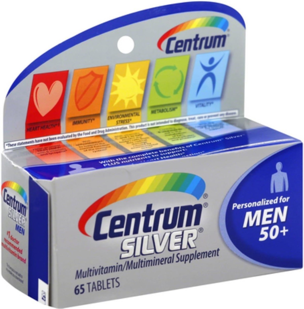 Centrum Silver Men 50+ Πολυβιταμίνες Δισκία 65 ea