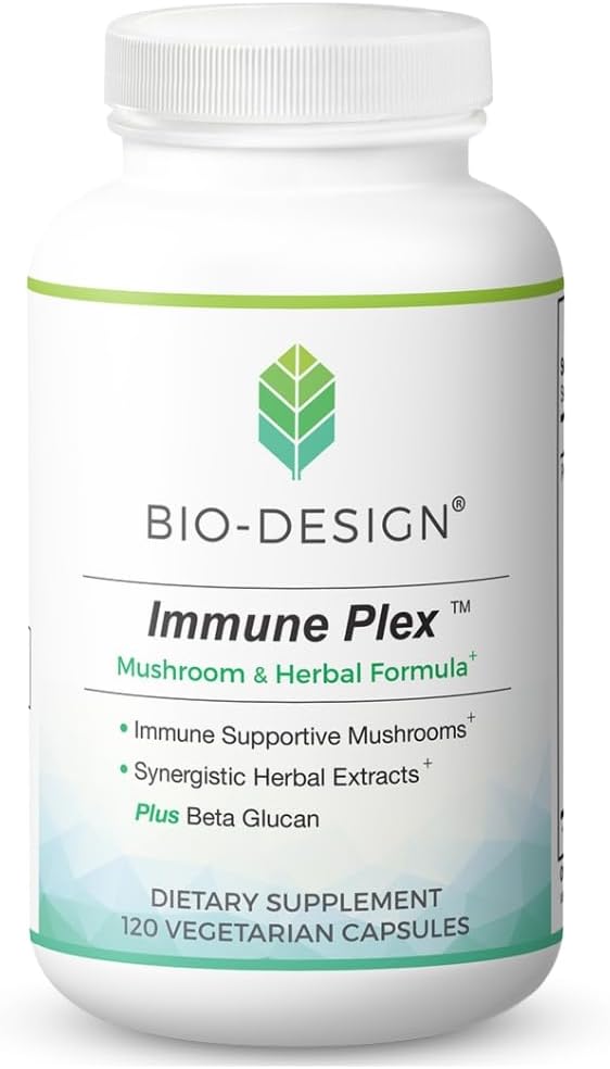 Immune Plex Mushroom & Herbal Formula - Ιδιοκτητική ανάμειξη με Beta Glucan, Reishi & Shiitake Μανιτάρια, & Γαϊδουράγκαθο Γάλα Silymarin για την καθημερινή ανοσοποιητική υποστήριξη - 120 κάψουλες