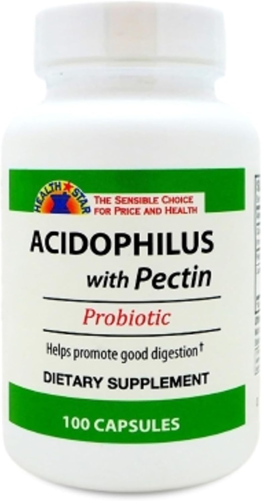 GeriCare Acidophilus με Probiotic κάψουλες Πεκτίνης, Βελτιστοποιεί την Εντερική Χλωρίδα, λειτουργία Digestive Gut, Ενισχύει την Ανοσολογική Άμυνα, και ενισχύει τα οστά, 100 κόμης (πακέτο του 1)