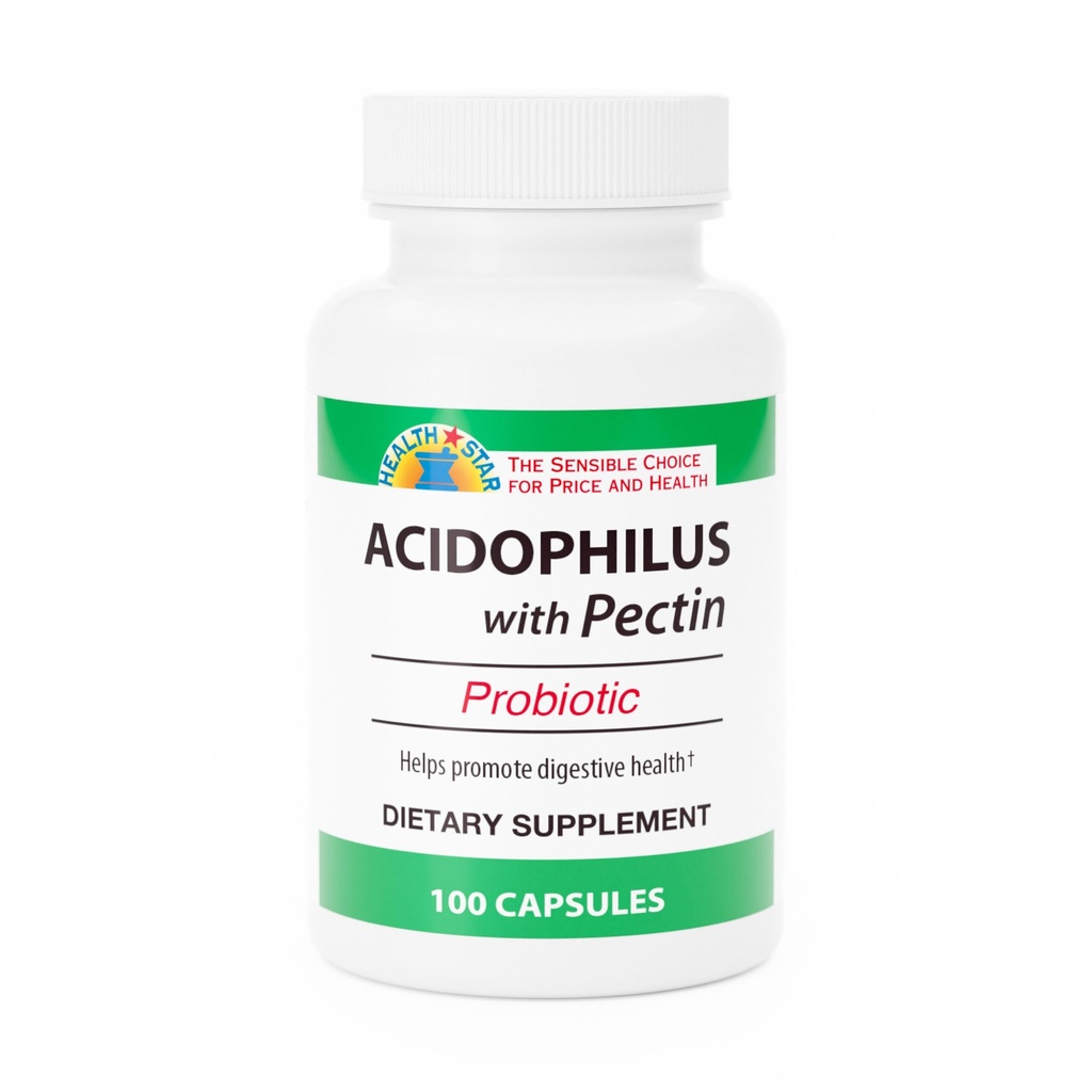 GeriCare Acidophilus με Probiotic κάψουλες Πεκτίνης, Βελτιστοποιεί την Εντερική Χλωρίδα, λειτουργία Digestive Gut, Ενισχύει την Ανοσολογική Άμυνα, και ενισχύει τα οστά, 100 κόμης (πακέτο του 1)