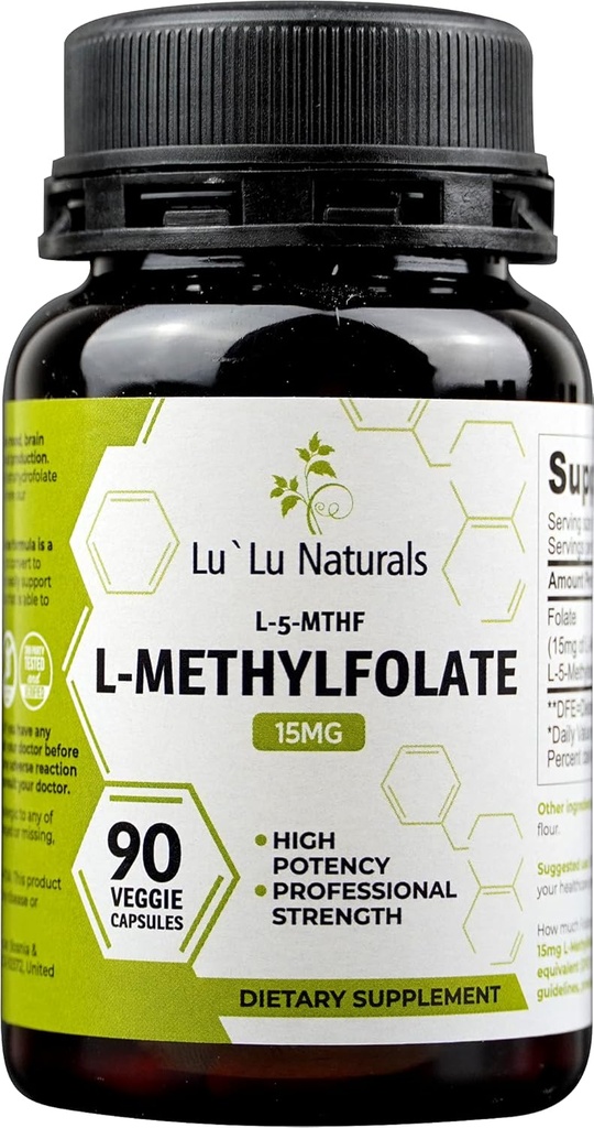 Lu'Lu Naturals L-μεθυλοφολικό 15mg Βελτιστοποιημένο και ενεργοποιημένο φολικό οξύ. 90 Veggie Caps Φολικό μεθύλιο, L-5-mthf