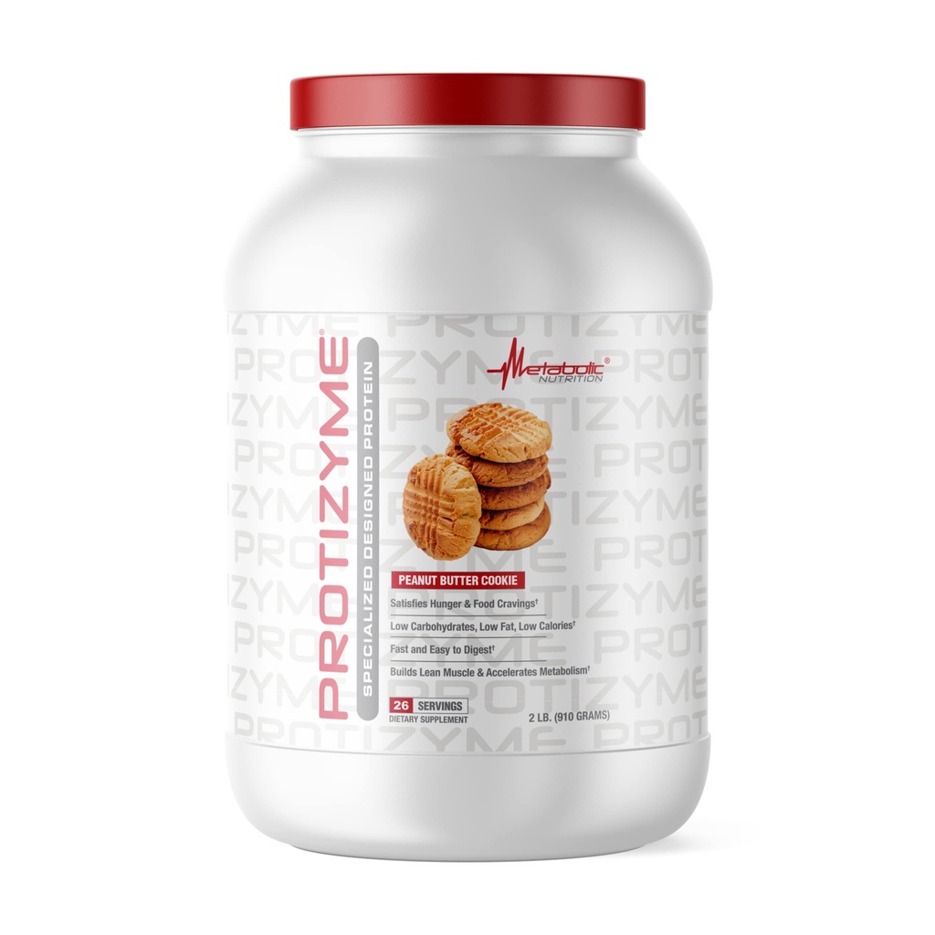 Μεταβολική Διατροφή, Protizyme, 100% Whey Protein Powder, High Protein, Low Carb, Low Fat with Digestive Enzymes, 24 Essential Vitamins and Minerals, Φυστικοβούτυρο Cookie, 2 Λίρες