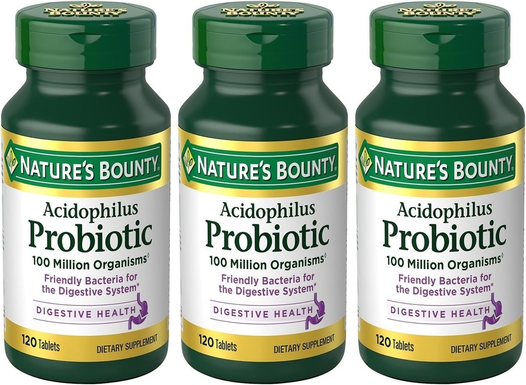 Nature's Bounty Acidophilus Probiotic , 120 Count (Pack of 3)