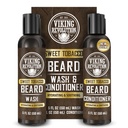 Viking Revolution Beard Wash and Beard Conditioner for Men with Argan Oil and Jojoba Oil - Beard Softener and Strengthener Beard Care Beard Shampoo and Conditioner with Beard Oil (5oz, Sweet Tobacco)