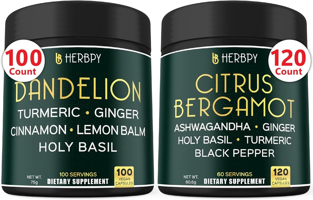 Bundle 6in1 Dandelion Supplement & 6in1 Citrus Bergamot Supplement - Υποστηρίξτε την χαλάρωση, την καρδιά, την πέψη υγεία και το ανοσοποιητικό
