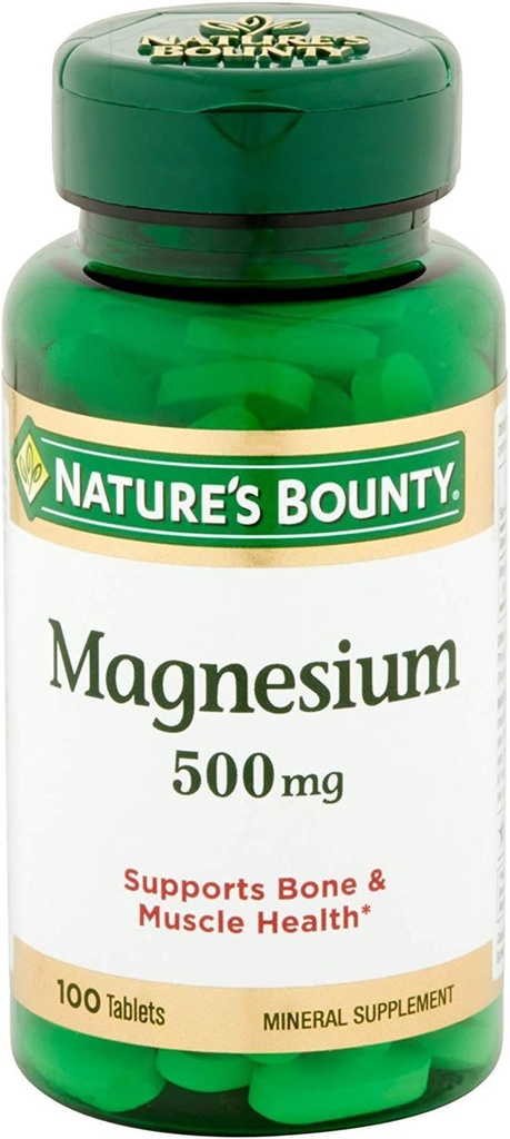 Nature's Bounty Magnesium 500 mg Δισκία 100 ea (πακέτο των 4)