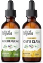 Άγρια & οργανικά Goldenseal Βάμμα 2 fl oz & Cats Claw Βάμμα 4 fl oz